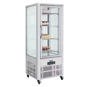 Vitrina de pastelaria em inox com 1 porta de vidro Série G - 400L - Polar - Fourniresto