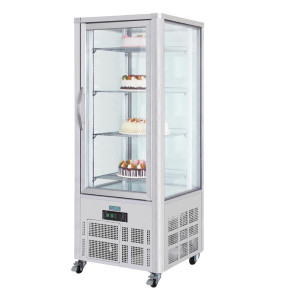 Vitrina de pastelaria em inox com 1 porta de vidro Série G - 400L - Polar - Fourniresto