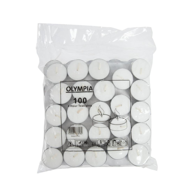 Velas Rechaud 4 Horas Ø 40 mm - Lote de 100 - Olympia