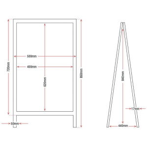 Panneau De Trottoir Cadre En Bois 850 X 500Mm - Olympia - Fourniresto