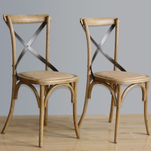 Wooden Chairs with Crossed Backrest - Natural - Bolero - Fourniresto