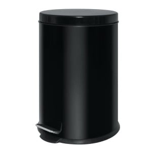 Lixeira com pedal em aço inoxidável preto - 20L - FourniResto