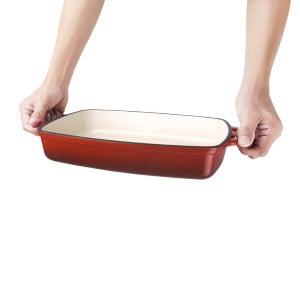 Rectangular Red Cast Iron Dish - 2.8L - Vogue