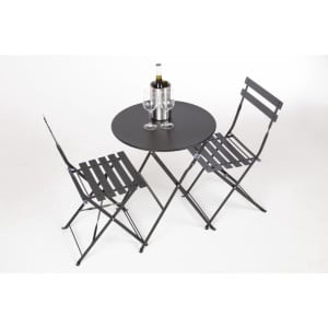 Steel Terrace Chairs - Black - Set of 2 - Bolero - Fourniresto