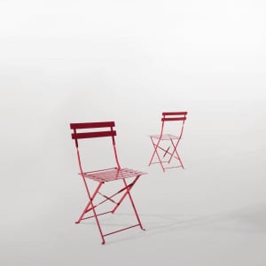 Steel Terrace Chairs - Red - Set of 2 - Bolero - Fourniresto