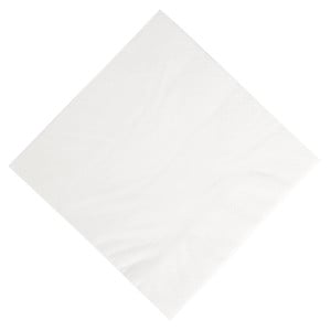 Guardanapos de Almoço de Papel Branco Compostáveis - 3 Camadas - 400 x 400 - Pacote de 1000 - FourniResto