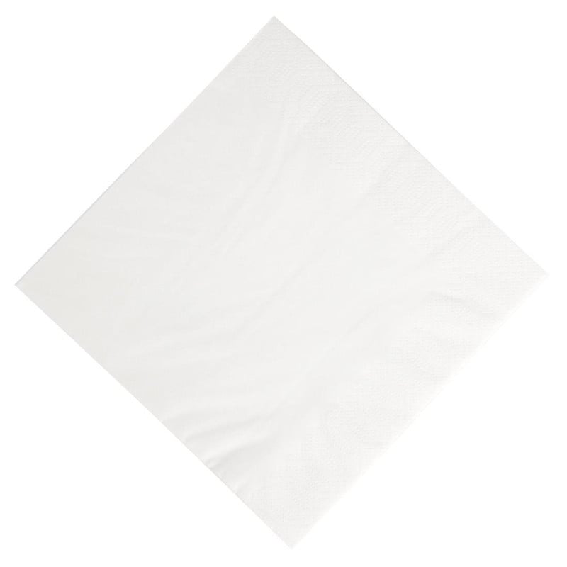 Serviettes Déjeuner Ouate Blanches Compostables - 3 Plis - 400 x 400 - Lot de 1000 - FourniResto