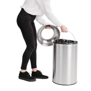 Stainless Steel Open Dome Bin - 40L - Bolero