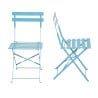 Steel terrace chairs - turquoise blue - Set of 2 - Bolero - Fourniresto