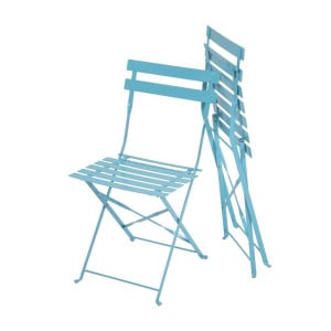 Steel terrace chairs - turquoise blue - Set of 2 - Bolero - Fourniresto