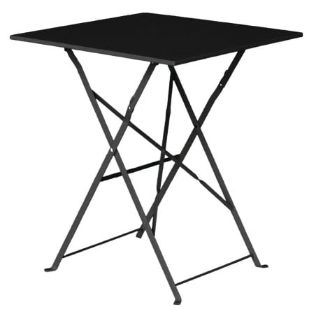 Mesa de terraço quadrada em aço preto - 600 mm - Bolero - Fourniresto