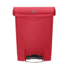 Caixote do lixo com pedal frontal Slim Jim vermelho - 30L - Rubbermaid