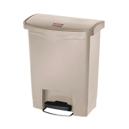 Cesto de lixo com pedal frontal Slim Jim Bege - 30L - Rubbermaid