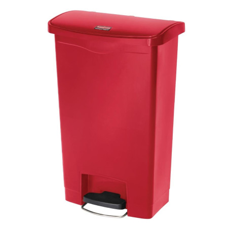 Caixote do lixo com pedal frontal Slim Jim vermelho - 50L - Rubbermaid