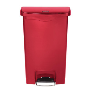 Caixote do lixo com pedal frontal Slim Jim vermelho - 50L - Rubbermaid