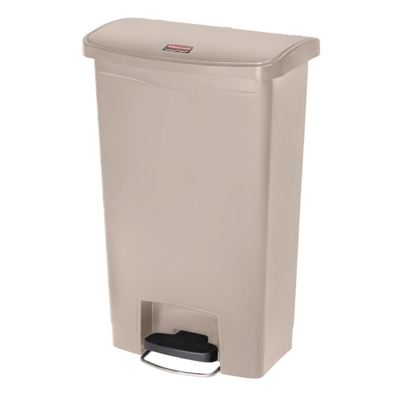 Caixote do lixo com pedal frontal Slim Jim Bege - 50L - Rubbermaid