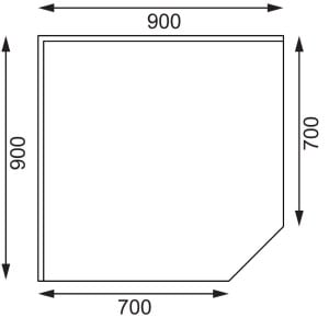 Mesa de canto em aço inoxidável-L 900 x 700mm - Vogue