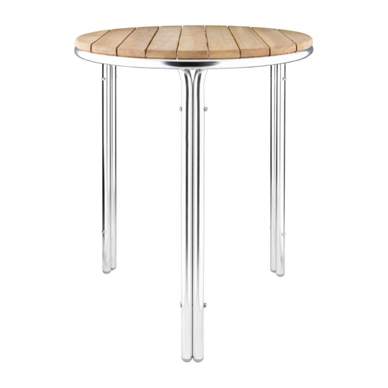 Table ronde en frêne et aluminium 600mm - Bolero - Fourniresto