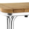 Mesa quadrada em freixo e alumínio 700mm - Bolero - Fourniresto