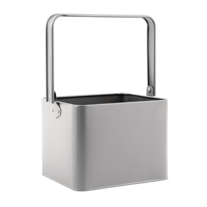 Cesto de mesa galvanizado cinza - 180x155x135mm - Olympia - Fourniresto