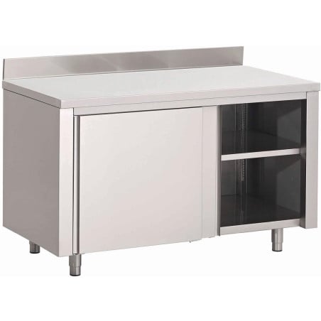 Móvel em inox com portas de correr e respaldo - L 1500 x P 700mm - Gastro M