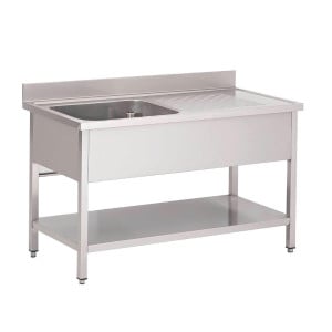 Plonge em Inox Com Prateleira Baixa 1 Cuba À Esquerda-L 1600 x P 700mm - Gastro M