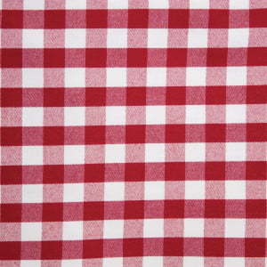 Square tablecloth with red checkered pattern in polyester 1320 x 1320mm - Mitre Essentials - Fourniresto