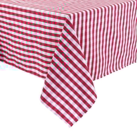 Square red checkered polyester tablecloth 1780 x 1780mm - Mitre Essentials - Fourniresto