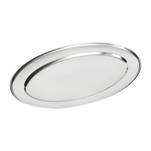 Prato de serviço oval em aço inoxidável - 250mm - Olympia - Fourniresto