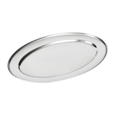 Prato de serviço oval em aço inoxidável - 660mm - Olympia - Fourniresto