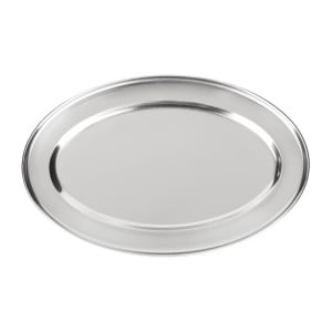 Prato de serviço oval em aço inoxidável - 660mm - Olympia - Fourniresto