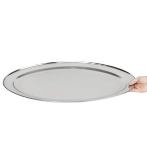 Prato de serviço oval em aço inoxidável - 660mm - Olympia - Fourniresto