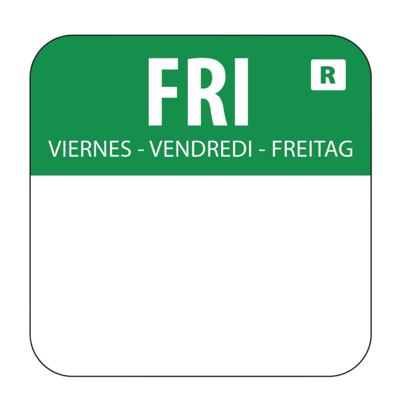 Green Food Labels "Friday" - Pack of 1000 - Vogue