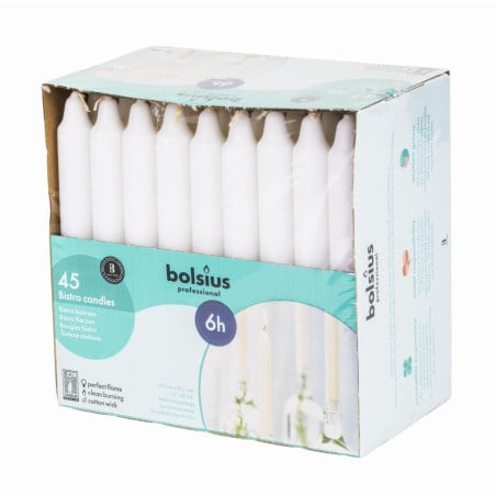 Bougies bistro 177mm blanches - FourniResto - Fourniresto