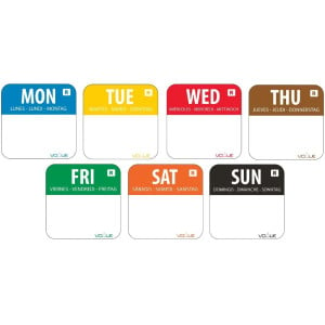 Set of day of the week labels - 7 rolls of 1000 - Vogue - Fourniresto