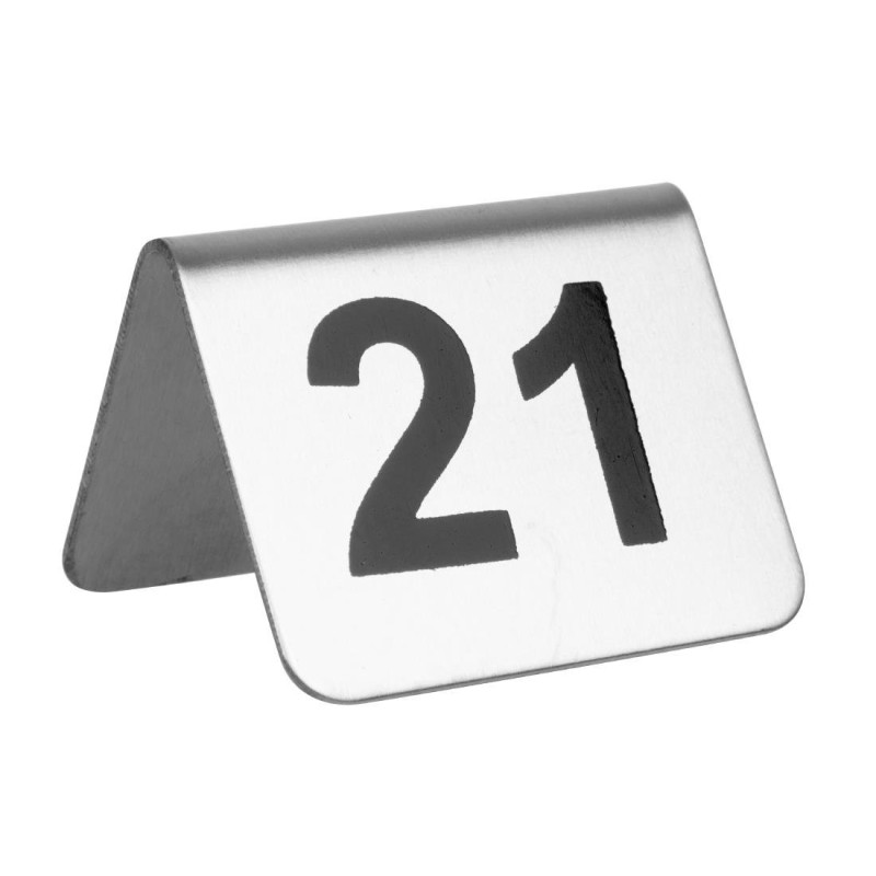 Stainless steel table numbers 21 to 30 - Olympia - Fourniresto