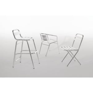 Stackable aluminum chairs - Set of 4 - Bolero - Fourniresto