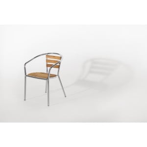 Wood and Aluminum Chairs - Set of 4 - Bolero - Fourniresto