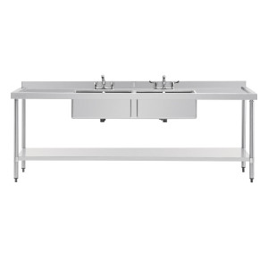 Plonge em Aço Inoxidável - L 2400 x P 600 mm - Vogue