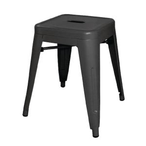 Taburetes Baixos em Aço Pretos - Conjunto de 4 - Bolero