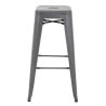 High Galvanized Steel Metallic Grey Stools - Set of 4 - Bolero