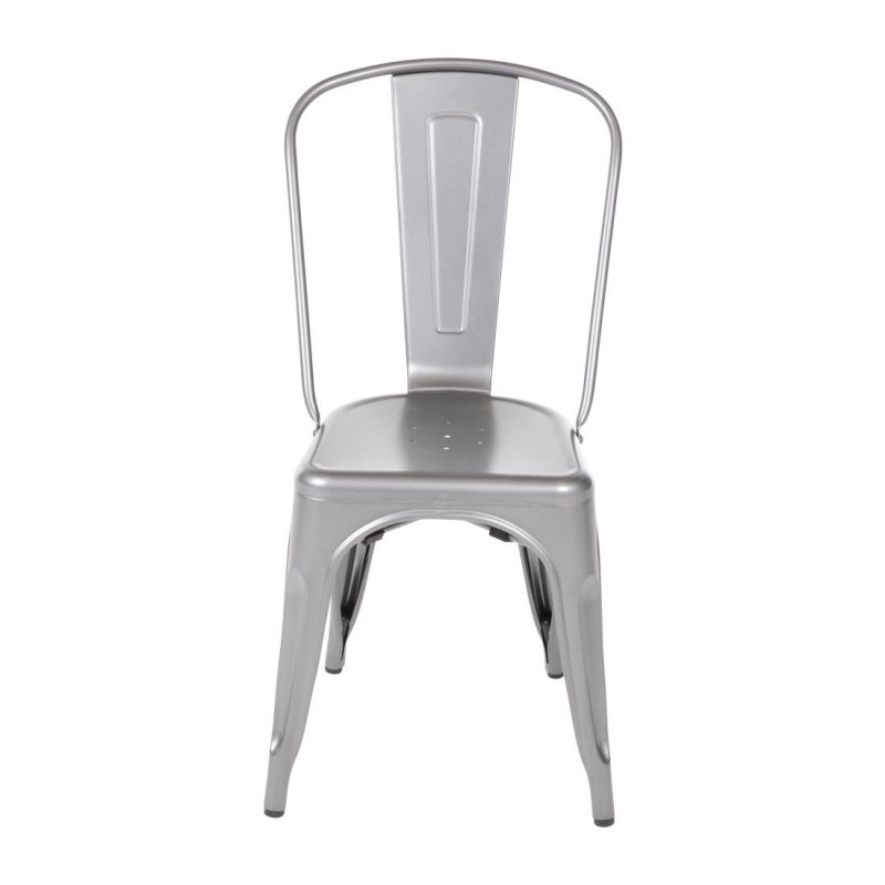 Chairs in Metallic Gray Steel - Set of 4 - Bolero