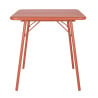 Square Steel Slatted Table - Terracotta - Bolero