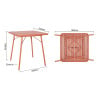 Square Steel Slatted Table - Terracotta - Bolero