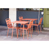 Square Steel Slatted Table - Terracotta - Bolero