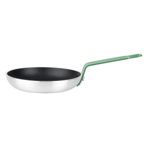 Non-stick Aluminium Frying Pan with Green Handle - Ø200mm Hygiplas: Professional cooking made easy!