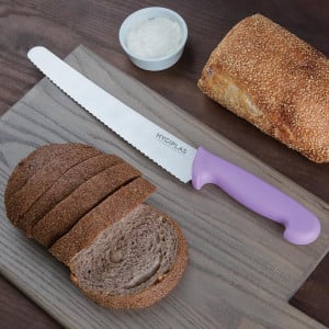 Couteau à pâtisserie denté violet 25 cm - Hygiplas - Résistant & pratique