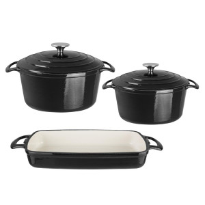 Conjunto de Panelas e Assadeira de Ferro Fundido Vogue: Qualidade Profissional, Cozinha Gourmet