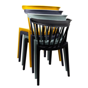 Cadeiras Polipropileno Antracite - Conjunto de 4: Design elegante e conforto duradouro
