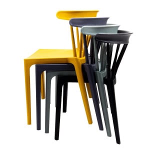 Anthracite Polypropylene Chairs - Set of 4: Elegant design and lasting comfort